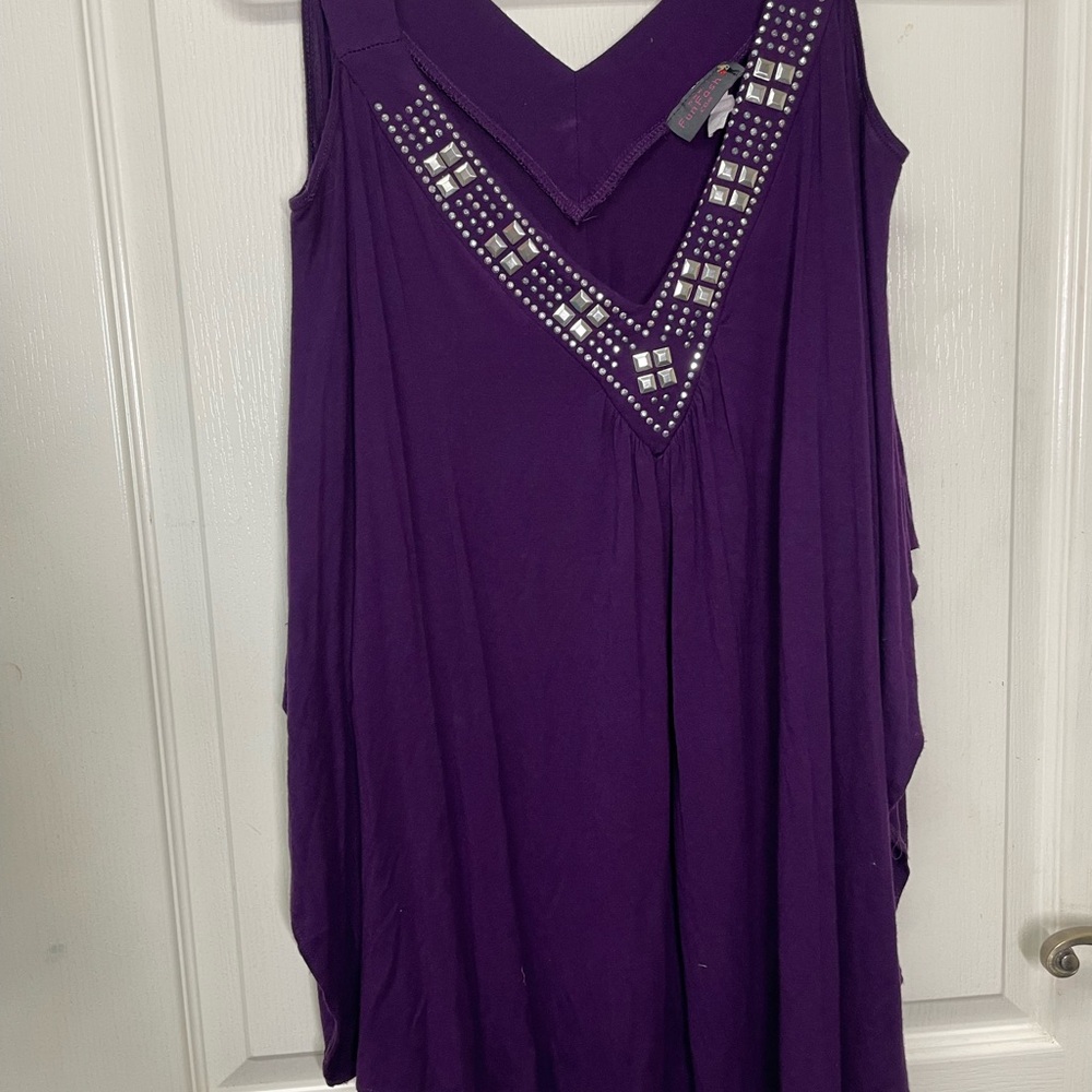 FunFash Purple Studded Women's Blouse